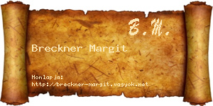 Breckner Margit névjegykártya